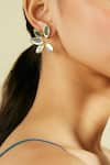 Buy_ISHARYA_White Mirror Marquise Stud Earrings _at_Aza_Fashions