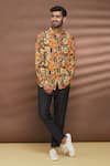 Buy_Linen Bloom_Multi Color 100% Linen Printed Durban Shirt _at_Aza_Fashions