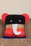 Buy_My Gift Booth_Black Fleece Frill Baby Elephant Cushion_at_Aza_Fashions