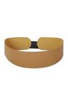 Buy_Trov_Brown Solid Leather Buckle Belt _at_Aza_Fashions