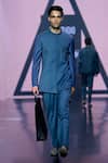 Buy_Tisa - Men_Blue Terry Rayon Plain Full Sleeve Bandhgala Set _at_Aza_Fashions