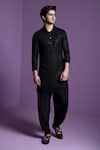 Buy_Contrast By Parth_Black Georgette Embroidered Chikankari Sequin Embellished Kurta With Salwar _at_Aza_Fashions