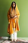 Buy_Esha Arora_Yellow Vegan Silk Bodice Embroidered Kurta Set_at_Aza_Fashions