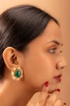 Buy_Tizora_Yellow Aventurine Onyx And Earrings _at_Aza_Fashions