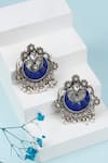 Buy_Sangeeta Boochra_Blue Kundan Sunat Embellished Chandbalis _at_Aza_Fashions