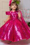 Buy_Lil Angels_Fuchsia Samo Silk Embellished Sequins Geometric Pattern Gown _at_Aza_Fashions