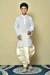 Buy Petite Pomme White Cotton, Silk Patterned Kurta And Dhoti Set at Aza Fashions Buy_Petite Pomme_White Cotton, Silk Patterned Kurta And Dhoti Set _at_Aza_Fashions