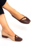 Buy_OCEEDEE_Brown Gwen Colorblock Square Toe Block Heels _at_Aza_Fashions