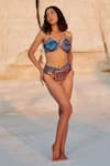 Buy_Tizzi_Blue Wonder Fabric 80% Polyamide 20% Elastane Print Twisted Bikini Set  _at_Aza_Fashions