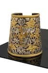 Buy_Neeta Boochra_Gold Plated Tribal Floral Pattern Cuff _at_Aza_Fashions