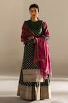 Buy_Mimamsaa_Green Aris Brocade Silk Kurta Gharara Set_at_Aza_Fashions