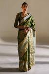 Buy_Mimamsaa_Green Perry Tissue Silk Blouse_at_Aza_Fashions