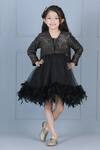 Buy_The Little Celebs_Black Net, Lycra, Satin Sequins Embroidered Dress _at_Aza_Fashions