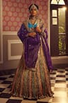 Buy_Etasha by Asha Jain_Multi Color Lehenga Metallic Tissue High Waist Bridal Set _at_Aza_Fashions