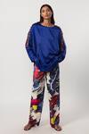 Buy_Saaksha & Kinni_Multi Color Silk Abstract Floral Print Trouser_at_Aza_Fashions