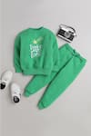 Buy_Knitting Doodles_Green Fleece Printed Make A Wish Top And Joggers Set  _at_Aza_Fashions