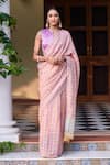 Buy_Dressfolk_Multi Color 100% Linen And Zari Woven Stripe Kangan Pattern Saree  _at_Aza_Fashions