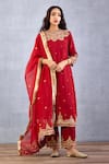 Buy Torani Red , Cotton, Organza Embroidery Round Sindoori Urvi Kurta Pant Set at Aza Fashions Buy_Torani_Red , Cotton, Organza Embroidery Round Sindoori Urvi Kurta Pant Set _at_Aza_Fashions