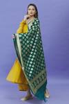 Buy Naintara Bajaj Green Brocade Embroidery Botanic Pattern Dupatta at Aza Fashions Buy_Naintara Bajaj_Green Brocade Embroidery Botanic Pattern Dupatta _at_Aza_Fashions