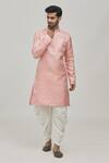 Buy_Khwaab by Sanjana Lakhani_Pink Jacquard Woven Floral Motifs Kurta And Patiala Pant Set _at_Aza_Fashions