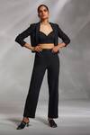 Buy_Divya Aggarwal_Black Rough Interlock Embroidery Bead Work Audra Embellished Jacket Pant Set _at_Aza_Fashions