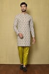 Buy_Samyukta Singhania_Multi Color Viscose Chikankari Mughal Pattern Kurta And Pant Set _at_Aza_Fashions