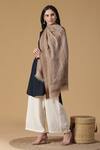 Buy_Shingora_Beige Paisley And Floral Woven Stole _at_Aza_Fashions