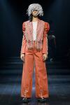 Buy_Nitin Bal Chauhan_Orange Silk Organza Embroidery Cord Open 3d Hand Jacket And Pant Set _at_Aza_Fashions