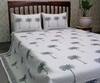 Buy Cocobee White 100% Cotton Hand Block Print Palm Tree Bedcover Set at Aza Fashions Buy_Cocobee_White 100% Cotton Hand Block Print Palm Tree Bedcover Set_at_Aza_Fashions