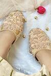Buy_Essem_Peach Embroidered Rosta Embellished Mules_at_Aza_Fashions
