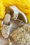 Buy_ESSEMM_Gold Gota Embroidered Wedges _at_Aza_Fashions