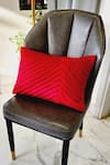 Buy_Throwpillow_Red Blend Of Cotton And Polyester Pleated Cushion Pillow Cover _at_Aza_Fashions