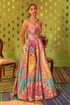 Buy_Siddhartha Bansal_Multi Color Silk Taffeta Embroidered 3d Straight Bandeau Gown _at_Aza_Fashions
