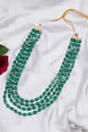 Buy_Ruby Raang_Green Faux Stones Handcrafted Layered Necklace _at_Aza_Fashions