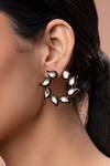 Buy_Isharya_Black Mirror Amina Enamel Earrings _at_Aza_Fashions