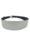 Shop_TROV_Silver Vera Leather Shimmer Belt _at_Aza_Fashions