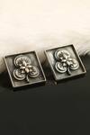 Buy_Palace Of Silver_White Oxidized Floral Ear Studs_at_Aza_Fashions
