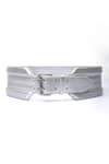 Buy_TROV_Silver Plain Sloan Metallic Belt _at_Aza_Fashions