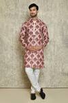 Buy_Naintara Bajaj_Multi Color Kurta Digital Print Cotton Diamond Pattern Set _at_Aza_Fashions