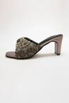 Buy_Doux Amour_Silver Matilda Belinda Peony Block Heels_at_Aza_Fashions