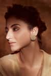 Buy_Tarun Tahiliani_Gold Plated Pearls Dome Button Ear Studs _at_Aza_Fashions