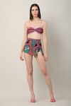 Buy_Limerick by Abirr N' Nanki_Multi Color 82% Polyester Printed Sweetheart Alessia Bikini Skirt Set  _at_Aza_Fashions