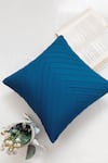 Buy_Throwpillow_Blue Blend Of Cotton And Polyester Pleated Cushion Cover _at_Aza_Fashions