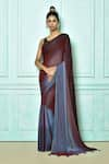 Buy_Nazaakat by Samara Singh_Multi Color 3d Velvet Chiffon Ombre Saree _at_Aza_Fashions