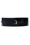 Buy_Trov_Black Luca Croc Embossed Buckle Belt _at_Aza_Fashions