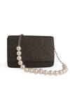 Buy_Puro Cosa_Black Glitter Box Clutch_at_Aza_Fashions