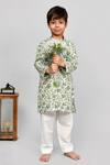 Buy_Yuvraani Jaipur_Green Cotton Kurta Set _at_Aza_Fashions