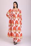 Buy_Alpona Designs By Soham Acharya_White Cotton Silk Floral Round Print Tunic And Palazzo Set _at_Aza_Fashions