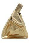 Buy_Trov_Gold Plain Rae Metallic Wristlet Leather Bag _at_Aza_Fashions
