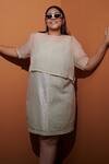 Buy_Kokokos_Silver Metallic Dress With Shrug _at_Aza_Fashions